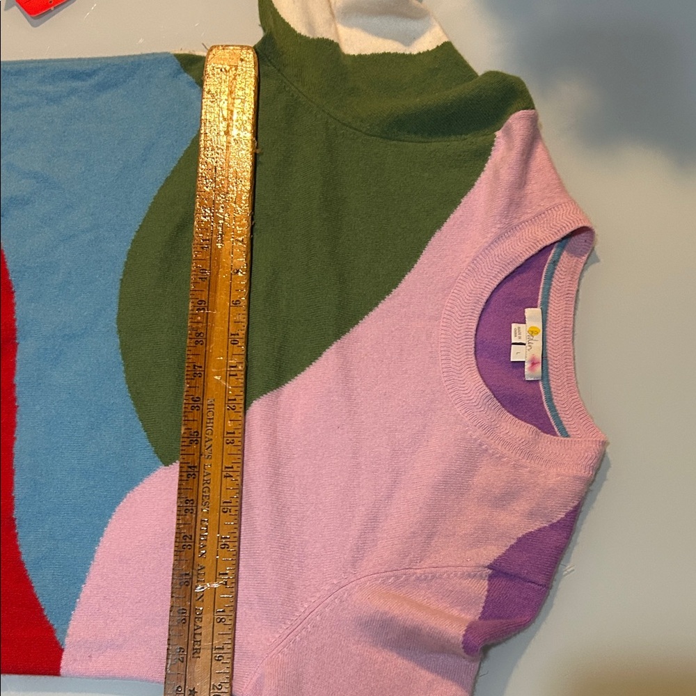 Mod graphic  Pink Purple colors pop cashmere Sweater Boden - Picture 3 of 9